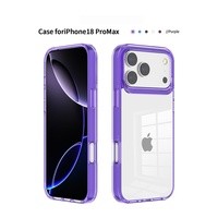 Pour iPhone 18 Pro Nouvelle coque de protection transparente avec cadre translucide et texture antidérapante, compatible avec les coques de téléphone iPhone 17, 16, 15, 14