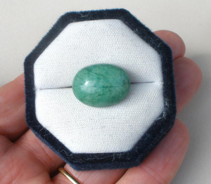 Cabochon ovale en émeraude, pierre précieuse naturelle, 21 x 16 mm, pour collection, cadeaux, bijoux et artisanat - Product Image 4