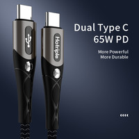 Câble de données USB à charge rapide PD 65W de type C personnalisé A12CC 1M en tresse filet, matériau en cuivre pur pour ordinateur - Vente chaude
