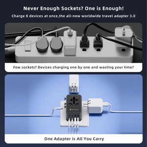 Adaptateur de voyage international multi-prises Wontravel 70W GaN 3 prises AC pour ordinateur portable - Product Image 3