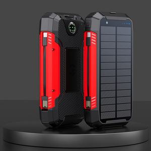 Vente en gros du nouveau chargeur solaire, charge rapide, grande capacité 20000 mAh, charge sans fil, batterie externe mobile avec câble - Product Image 5