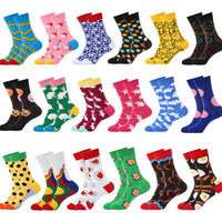 Vente en gros de chaussettes unisexes au design drôle visage lapin nuage piment bacon fraise à pois mignons aliments pour animaux modèles de mode