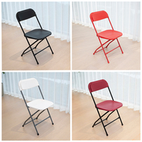 Chaises pliantes pour événements, dossier plat, extérieur, pour mariage et fêtes, couleur noire, vente en gros d'usine