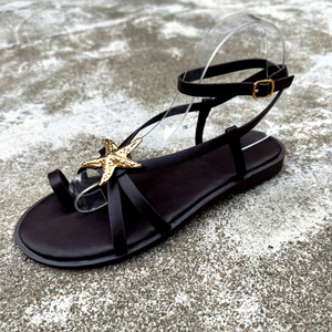 รองเท้าแตะรัดส้นแบบเปิดนิ้วเท้าประดับปลาดาวสำหรับผู้หญิง สวมใส่สบายในช่วงฤดูร้อน พร้อมสายรัดข้อเท้าแบบปรับได้และสายรัดนิ้วเท้า - Product Image 5