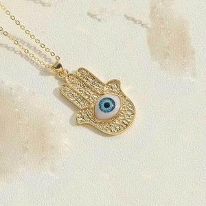 Aşk şeytan gözü kolye klavikula zinciri köprükemiği zinciri 14k takı sıcak satış göz kolye kolye kadınlar için çocuk - Product Image 3