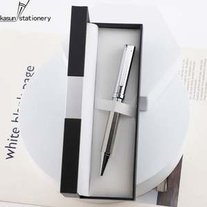 Stylo bille en métal noir neutre haut de gamme avec logo personnalisé, cadeau publicitaire, sensation lourde, papeterie de bureau - Product Image 2