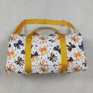 BA0314 Stylish <b>Canvas</b> Yellow Print Sport Casual Weekend Big Capacity Zipper Washable Travel Duffel Bag - Product Image 2