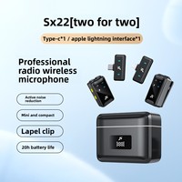Microphone cravate sans fil SX22, modèle privé, à réduction de bruit omnidirectionnelle, USB Type-C, pour usage en conférence