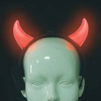 Accessoires pour événements d'Halloween Neon-Glo, cadeaux de fête, cornes de diable lumineuses à LED, bandeau en PP, 14 ans et plus