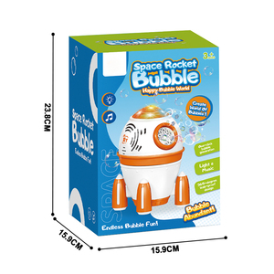 Happy <span class=keywords><strong>Bubble</strong></span> <span class=keywords><strong>World</strong></span> para niños al aire libre cohete espacial automático juguetes de burbujas máquina de burbujas giratoria ecológica con luz y música - Product Image 4