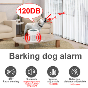 360 °   Sensor de Movimiento por Radar, <span class=keywords><strong>Alarma</strong></span> Antirrobo para Perros, Sirena Ajustable de 120dB, Detector Electrónico de Intrusos, Timbre Inalámbrico - Product Image 3