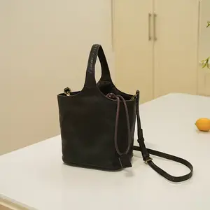 de compras Plegable Orange Custom Natural Tote Bag with Pocket Thailand Jamaica Roomy Bucket Bag Cow Leather Everything Handbags