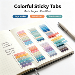 แท็บสีสันสดใส SK 6 ชุด แผ่นบันทึกแบบติดเอง จัดระเบียบเอกสาร หลายสี - Product Image 2