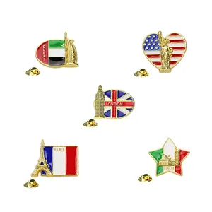 Uni Emirat Arab Hadiah Hari Nasional Kami Membuat Kustom Logam Lencana Label Pin Magnet Lencana Bendera Nasional Pin Lencana