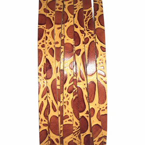 Cordons en cuir croco pour textiles de maison Chaussures Sacs Vêtements-Cordes en cuir plat Reptile avec finition cirée imperméable - Product Image 1