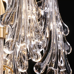 Luz colgante de cristal LED directa de fábrica para escalera larga para hoteles, villas, proyecto de arte con Control remoto, candelabro económico - Product Image 3