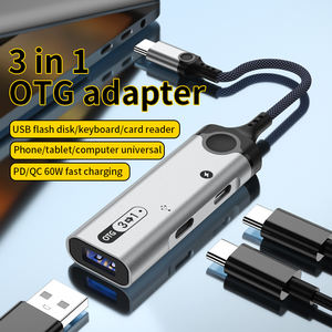 Adaptor OTG Universal <span class=keywords><strong>3</strong></span> in 1 USB Tipe C ke USB <span class=keywords><strong>3</strong></span>.0 tipe c pengisian daya U Disk Transmisi Data untuk Ponsel Android Laptop - Product Image 2