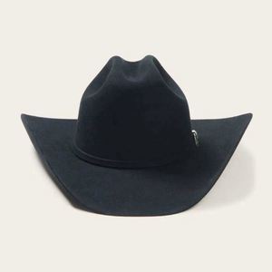 Sombrero de Vaquero 100% Fieltro de Lana, Estilo Stetson con Pluma, Colores Negro/Blanco, Regalo Promocional para Uso Occidental - Product Image 2