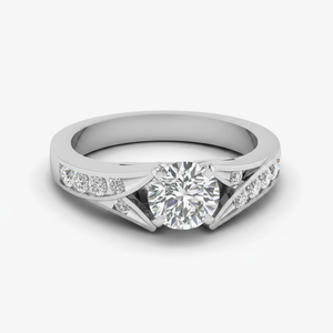 Bague de fiançailles en or blanc 14 carats avec diamant véritable taille brillant certifié 0,80 carats, sertissage à griffes, style classique, prix de gros pour femme - Product Image 2