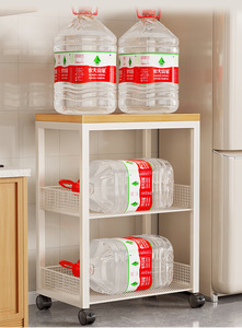 Carrito de almacenamiento rodante de tres niveles con estantes de malla para organizar el horno microondas y otros electrodomésticos de la cocina - Product Image 3