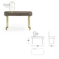Coiffeuse de princesse avec miroir et tabouret, ensemble de table de maquillage style européen moderne