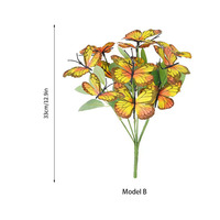 Fleurs artificielles en soie de haute qualité, faites à la main, en forme de papillon, avec tige, décoration d'intérieur, décoration de remise de diplôme, Nouvel An, Noël, plantes artificielles en gros
