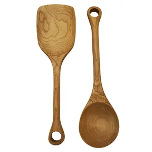 Logo personnalisé Biodégradables En Bois Naturel Bambou Cuisine Cuisine Spatule Cuillère Ustensile