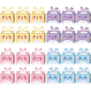 24-pack <b>Easter</b> Happy <b>Gift</b> <b>Box</b>, Rabbit Egg <b>Gift</b> <b>Box</b> with Handle, Customizable as per Requirements - Product Image 1