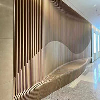 Panneau mural moderne en PVC WPC, imperméable et ignifuge, avec bande lumineuse LED, design graphique, pour hôtel, salon, cuisine, salle de sport, fabrication en usine