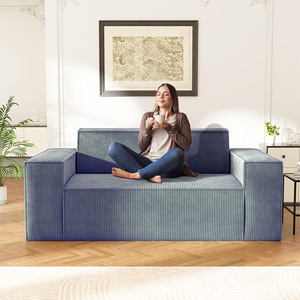 Canapé carré en mousse compressée sous vide personnalisé, tissu amovible et lavable, style moderne minimaliste pour salon - Product Image 4