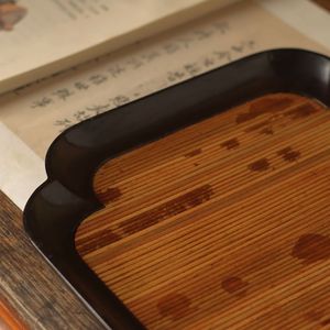 Bandeja Cuadrada de Bambú Xiangfei con Diseño Floral, Bandeja para Servir Té Anji, Bandeja Resistente para Aperitivos - Product Image 2