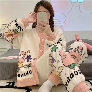 Ensemble de <span class=keywords><strong>pyjama</strong></span> en <span class=keywords><strong>polaire</strong></span> corail pour femmes, automne-hiver, col kimono avec poches, doux, moelleux, chaud, vêtements de <span class=keywords><strong>d</strong></span>étente pour l'<span class=keywords><strong>intérieur</strong></span> et l'extérieur - Product Image 6