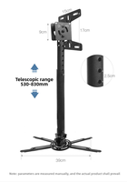 Support de réglage d'angle universel pour plusieurs modèles de projecteurs, fonction de suspension et support de suspension télescopique