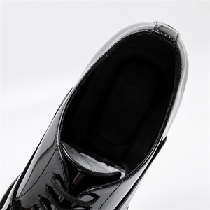 Chaussures à enfiler en cuir véritable résistant à l'usure, surface brillante, style décontracté chic, pour le bureau et la carrière, semelle en caoutchouc - Product Image 6