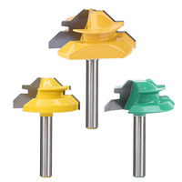DZ, 3 uds., vástago de 1/4 pulgadas, bloqueo de cajón de 45 grados, juego de brocas para enrutador de inglete, 1/2 ", 5/8", 3/4 ", stock de corte con soporte OEM
