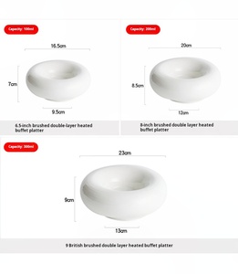 <span class=keywords><strong>Assiette</strong></span> en céramique double couche style nordique très tendance, plat isolant blanc fait main de Chaozhou pour hôtels, restaurants et événements (mariages, etc.) - Product Image 2