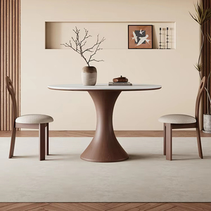 2025 moderno tavolo da pranzo in legno massello con piano in pietra, medio antico stile francese-americano per famiglie e piccoli appartamenti - Product Image 5