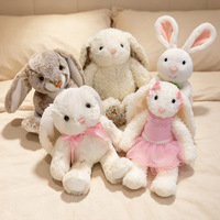 Jouet en peluche Lapin Big-Foot assis Songshan Toys, Lapin ballerine avec nœud, Poupée en peluche tenant une carotte, Cadeaux pour enfants et bébés