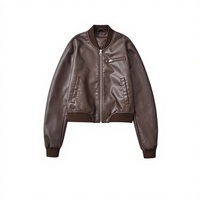 Veste de moto en similicuir rétro pour femme, nouvelle collection européenne/américaine, coupe ample, fermeture éclair, étiquette privée personnalisée OEM
