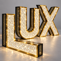 Enseigne lumineuse en diamant de qualité supérieure, lettres et chiffres de grande taille, style luxueux, enseigne LED, logo personnalisé, logo d'entreprise