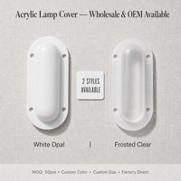 Abat-jour ovale en acrylique blanc laiteux, diffuseur de lumière encastré pour luminaire LED d'intérieur