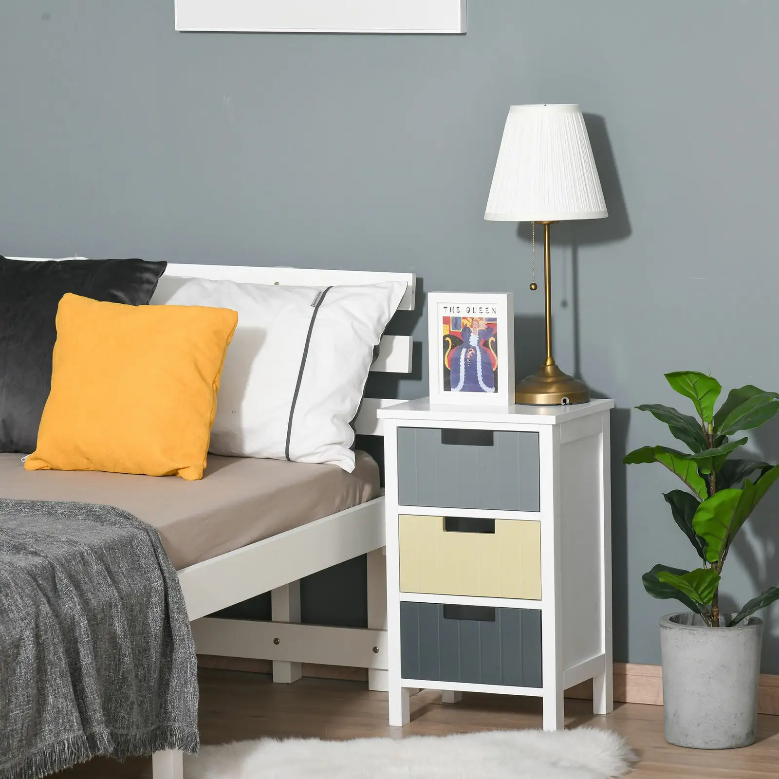Wholesale Price Home Furniture Bedroom Mirrored Cabinet Nightstand Bed Side Table