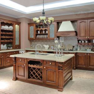 European Handless Guangzgou Neo-Classical <strong>Wood</strong> Kitchen Cabinet American Modern Style - Product Image 2