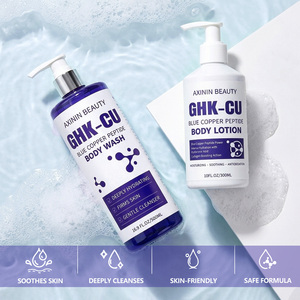 Ensemble de soins corporels Aixin Private Label, lotion hydratante pour le corps à la niacinamide et au peptide de cuivre <span class=keywords><strong>bleu</strong></span>, gel douche anti-rides - Product Image 3