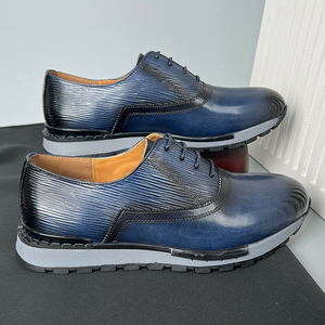 Chaussures habillées pour hommes en cuir véritable, style Oxford, bout rond, à lacets, antidérapantes, pour le bureau et la carrière, collection automne - Product Image 4