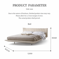 Luxuriöses Modernes Minimalistisches Muscheldesign Stoffbettgestell Kingsize Schlafzimmermöbel
