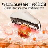 Appareil de beauté portable 2-en-1 pour le cou et le visage avec 2 têtes, micro-courant nettoyant, lifting et anti-rides