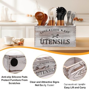 Porte-<span class=keywords><strong>Couverts</strong></span> en Bois Massif au <span class=keywords><strong>Design</strong></span> Moderne, Contenant Alimentaire Portable, Boîte de Rangement de Cuisine avec Aluminium & PET, Forme Rectangulaire, en Stock - Product Image 1