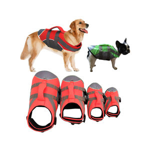 Husky hewan peliharaan Bulldog Camo menangani Neoprene anjing merah muda jaket pelampung Pug mewah klasik bernapas poliester pakaian hewan peliharaan Aksesori - Product Image 1