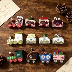 Creative Display Gift <b>Box</b>, Retro-style Wooden Train, Handcrafted Cartoon New <b>Christmas</b> Decorative Furniture - Product Image 4